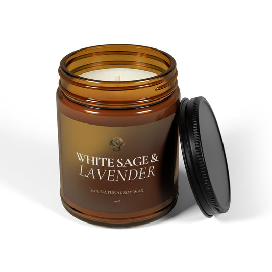 Scented Soy Candle (Multi-Size, Amber Jar)